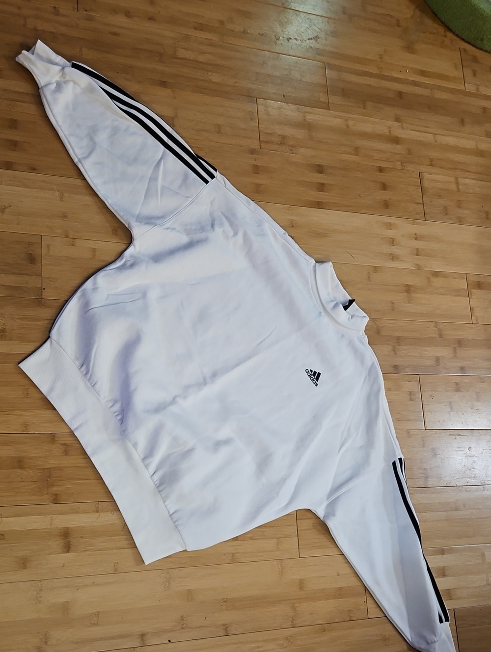 adidas Black Logo on White Tee